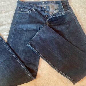 7 For All Mankind Deep Blue Straight Leg Jeans